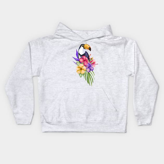 Toucan Kids Hoodie by JuliaBadeeva